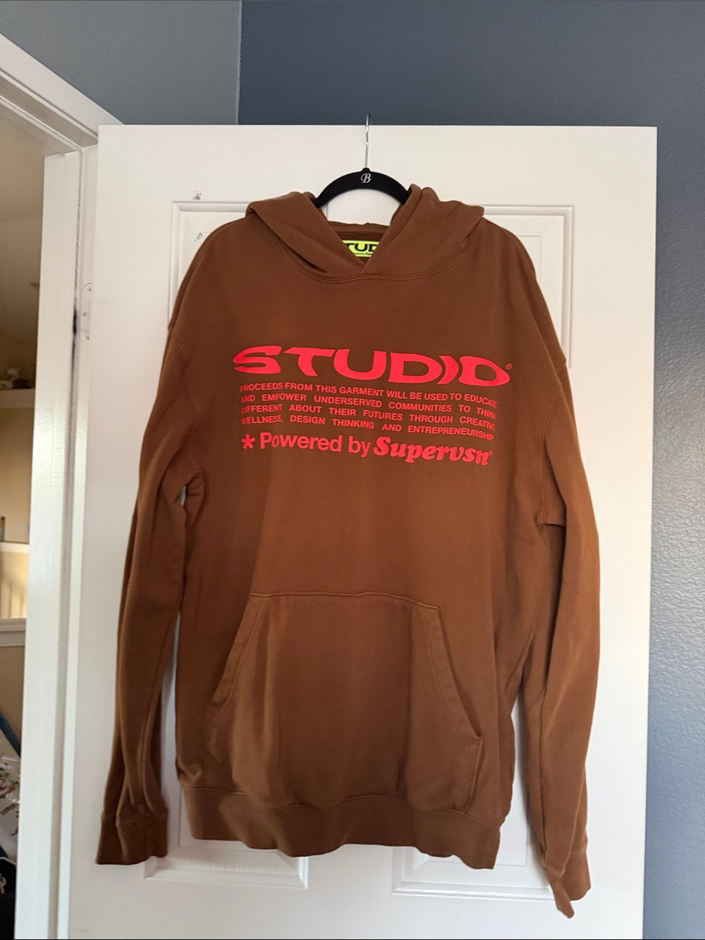 Studio Brown Hoodie with Pink STUDD Logo